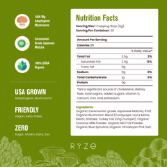 RYZE Organic Mushroom Matcha Starter Kit (60 servings)